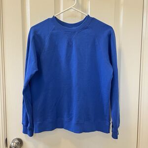 Hanna Andersson French Terry Sweatshirt Happy Blue Cotton Girls Size 150 US 12